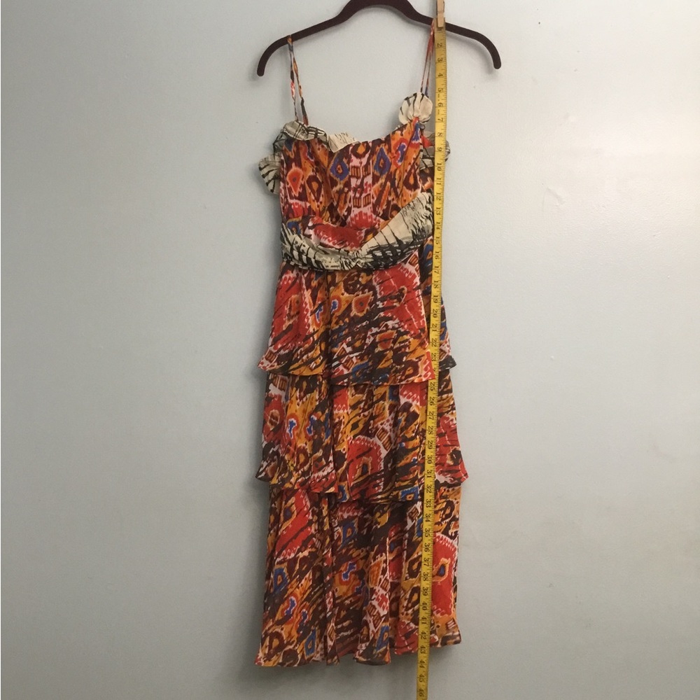 Nine West Vibrant Patterned High Low Dress